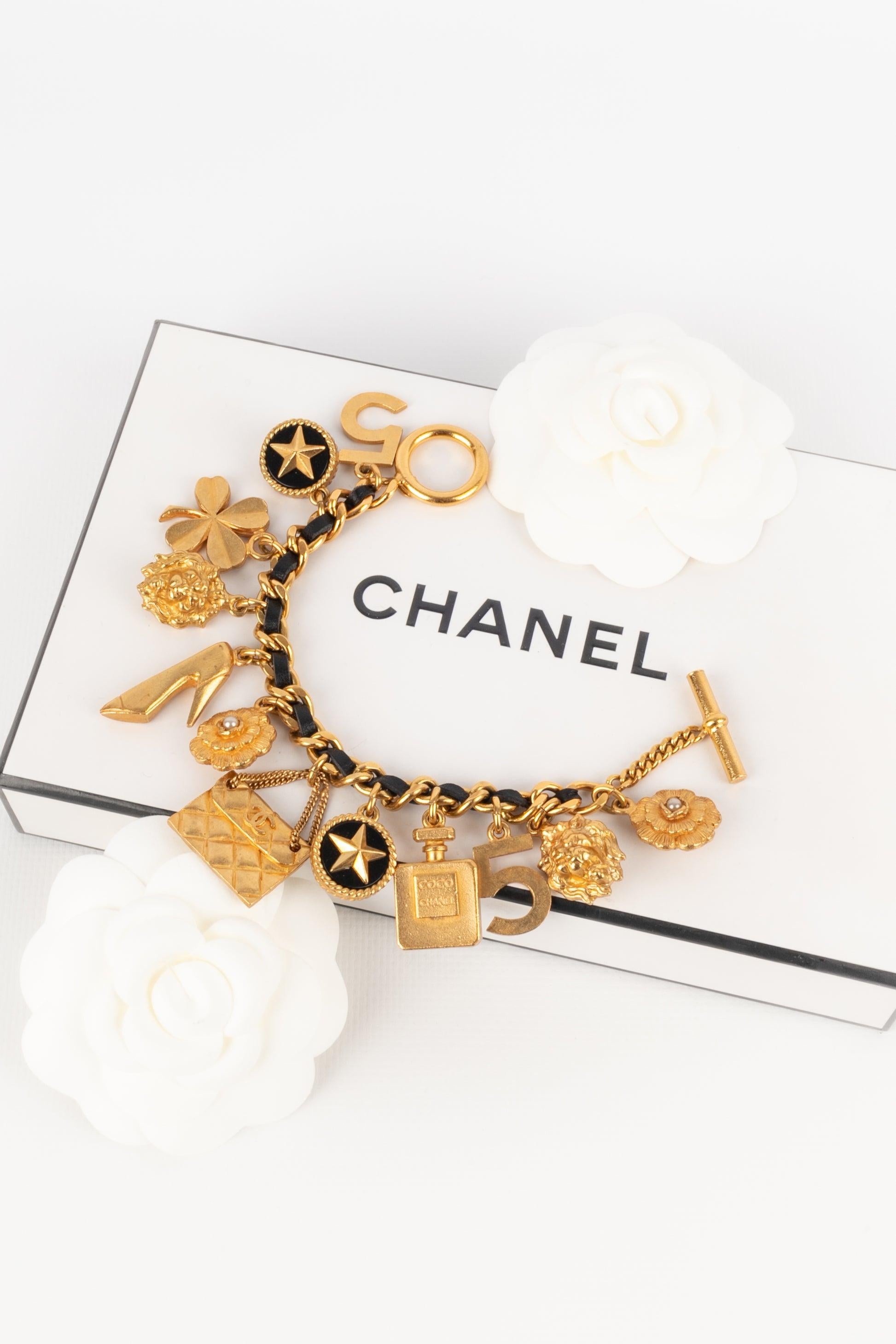 Chanel Charm Bracelet with Leather, 1993 For Sale 3