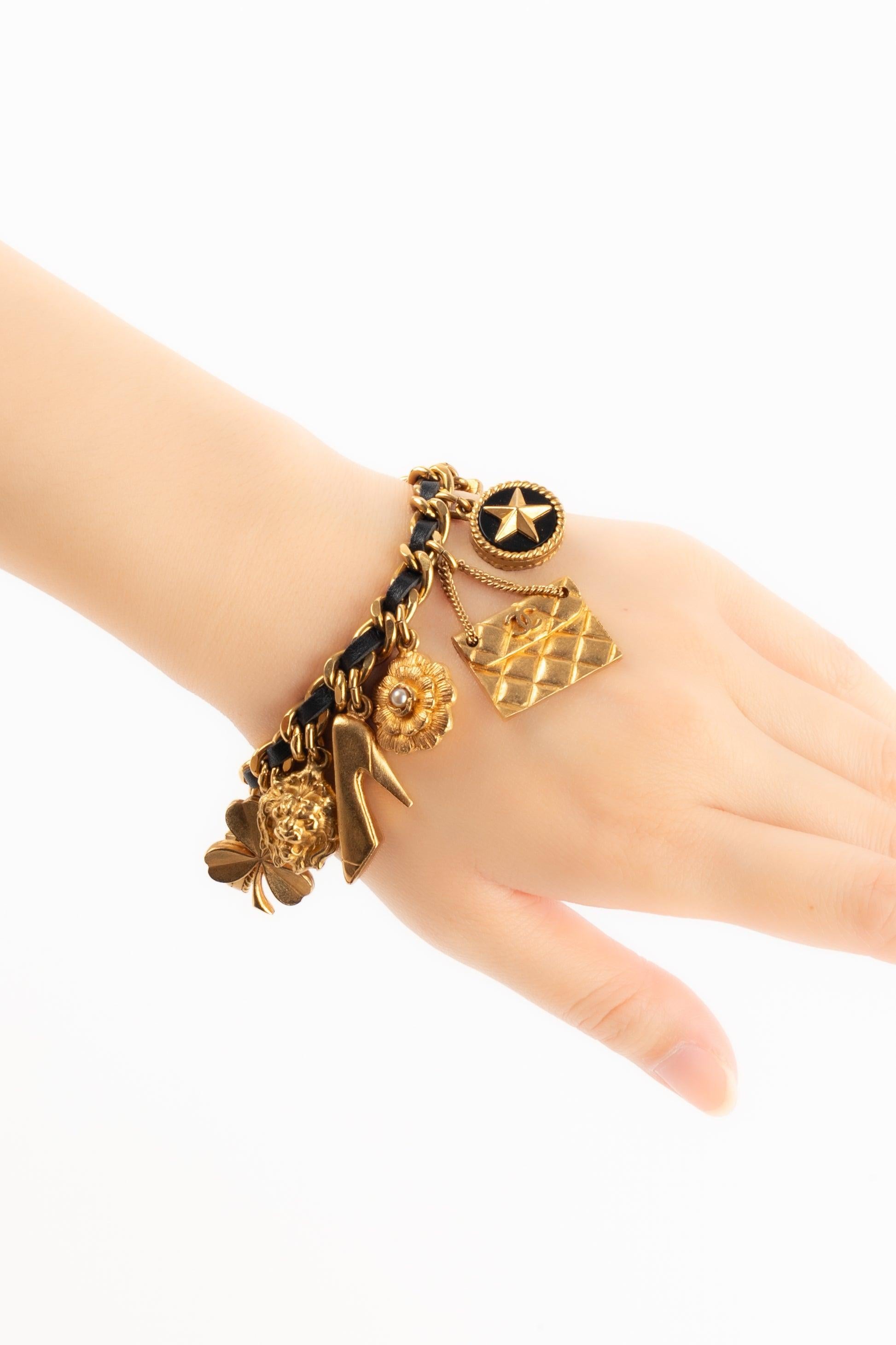 Chanel Charm Bracelet with Leather, 1993 For Sale 4
