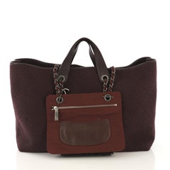 Chanel Charm Shopper Tote gesteppte Wolle groß