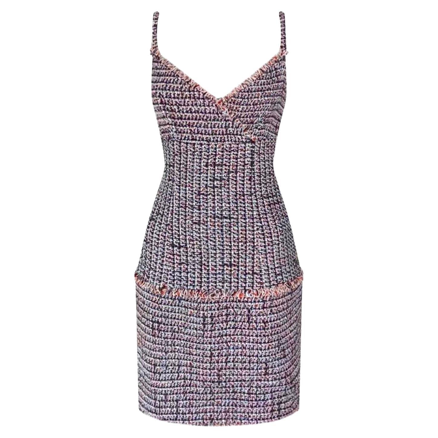 Chanel Charming Ribbon Tweed Dress For Sale
