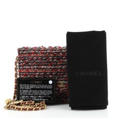 Chanel Charms Brieftasche auf Kette gesteppt Tweed