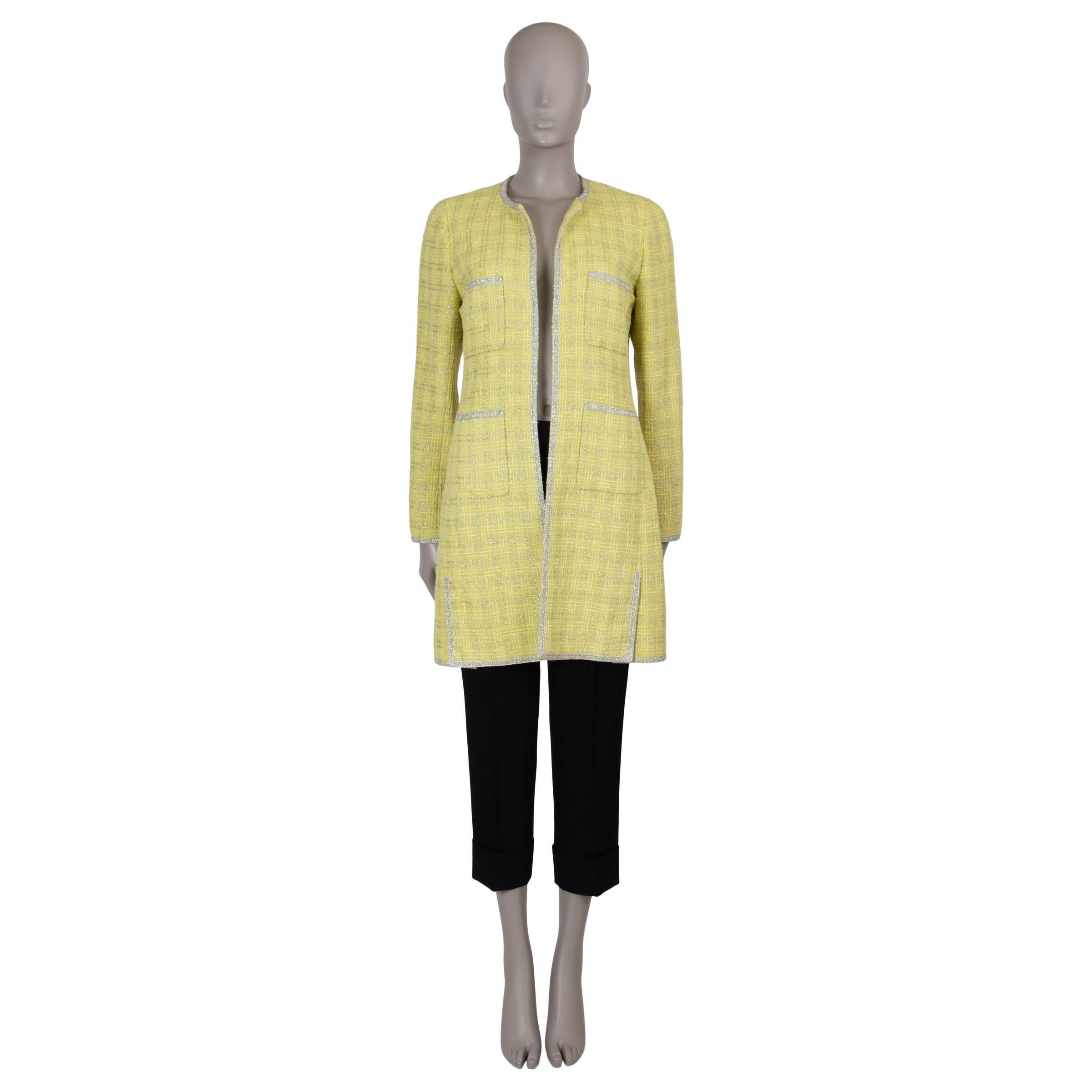 Chanel chartreuse e argento in misto lana 97P LUREX TWEED Cappotto Giacca 40 M. In condizioni ottime in vendita a Zürich, CH