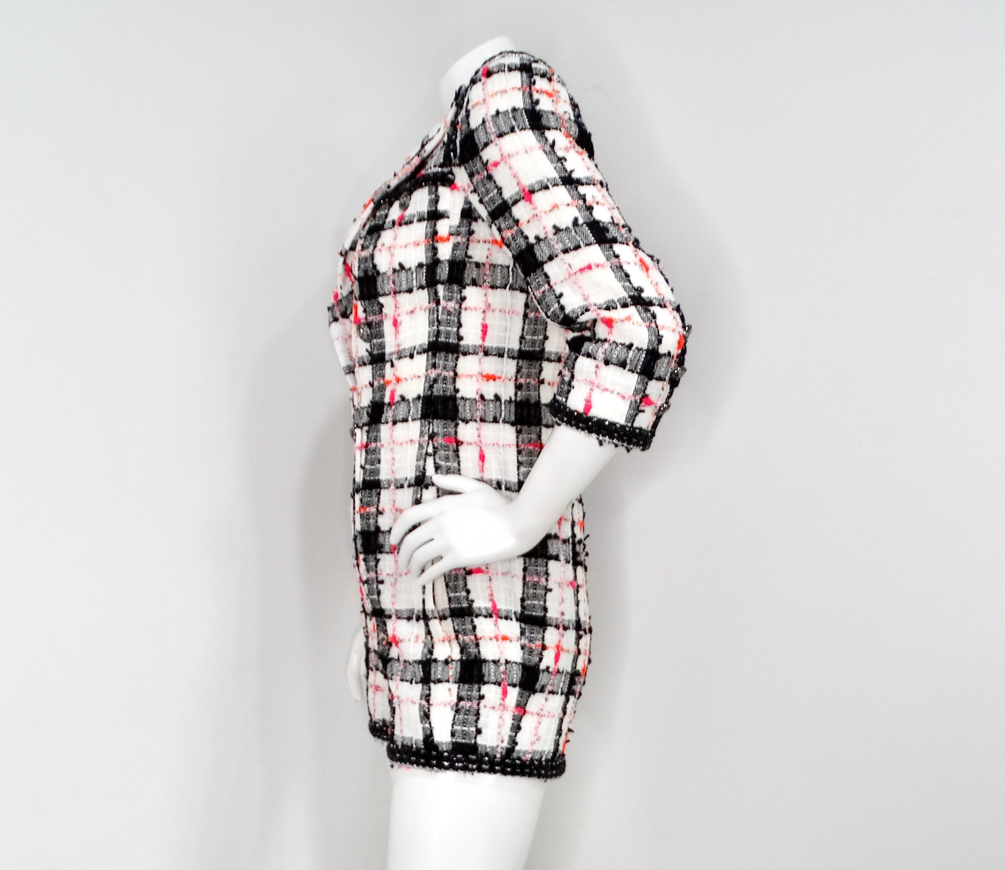 Chanel Giacca doppiopetto a scacchi in bouclè di tweed Tumpsuit 2020 in vendita 2