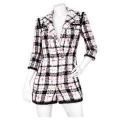Chanel Checkered Double-Breasted Boucle Tweed Jacket Jumpsuit 2020