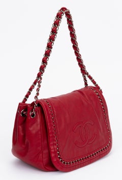 Chanel Cherry Red Inlay Chain Handbag
