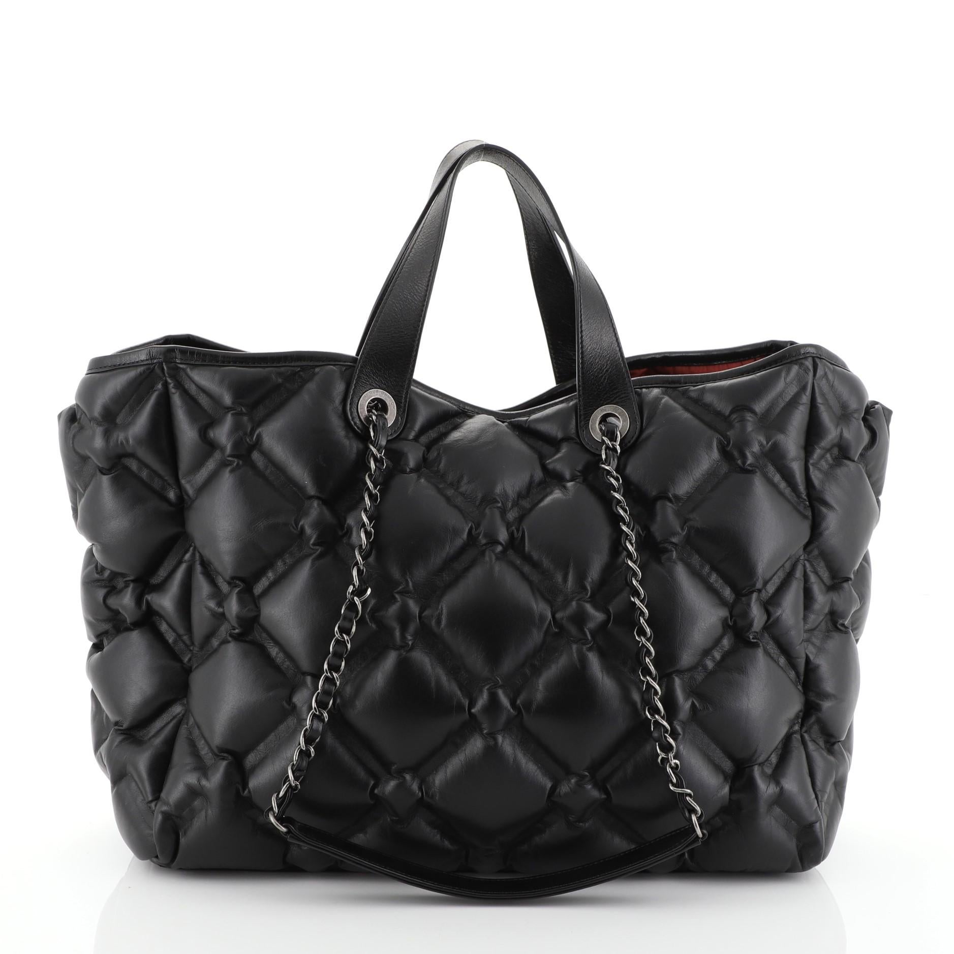 Chanel Chesterfield Shopping Tote Quilted Leather Large In Good Condition In NY, NY