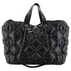 Chanel Chesterfield Shopping Tote Quilted Leather Large