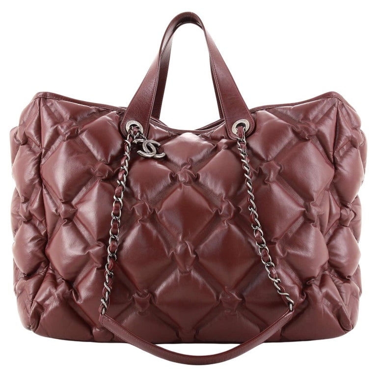 Chanel Chesterfield Shopping Tote Quilted Leather Large For Sale at 1stDibs