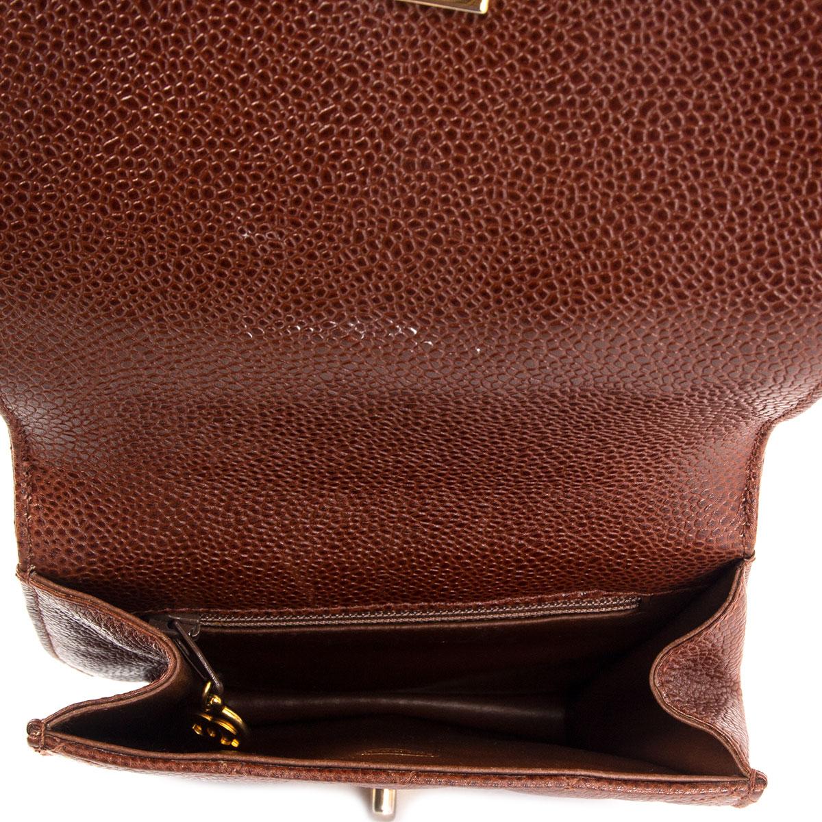 CHANEL chestnut brown quilted Caviar leather VINTAGE 1990 Belt Bag 3