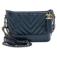 Chanel Chevron Aged Calfskin Gabrielle Small Hobo