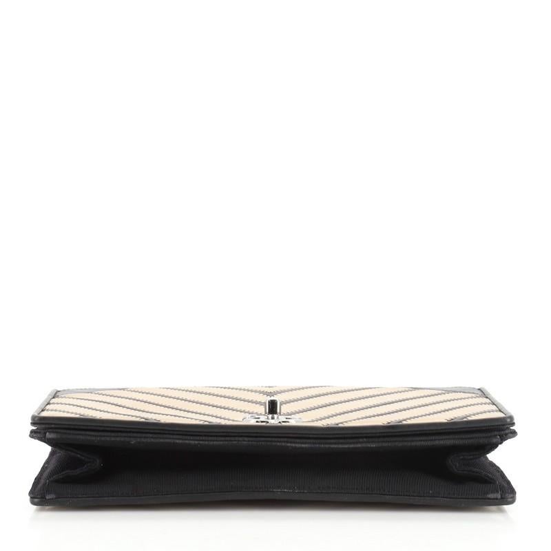 Chanel Chevron Couture Flap Bag Stitched Chevron Lambskin Medium In Good Condition In NY, NY