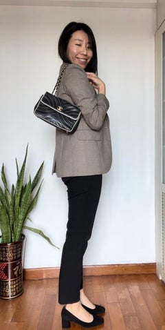 Chanel Chevron Flap Bag in Quilted Lambskin Leather with Gold tone Hardware