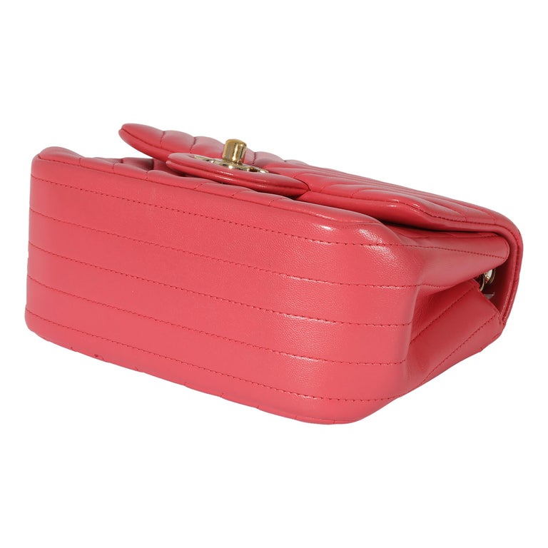 Chanel Chevron Pink Lambskin Mini Flap Bag For Sale at 1stDibs