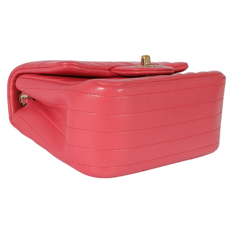 Chanel Chevron Pink Lambskin Mini Flap Bag For Sale at 1stDibs