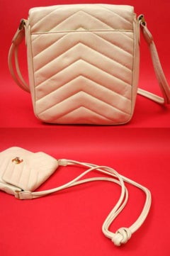 Chanel Chevron Quilted Lambskin Mini Flap 224211 Beige Leather Cross Body Bag