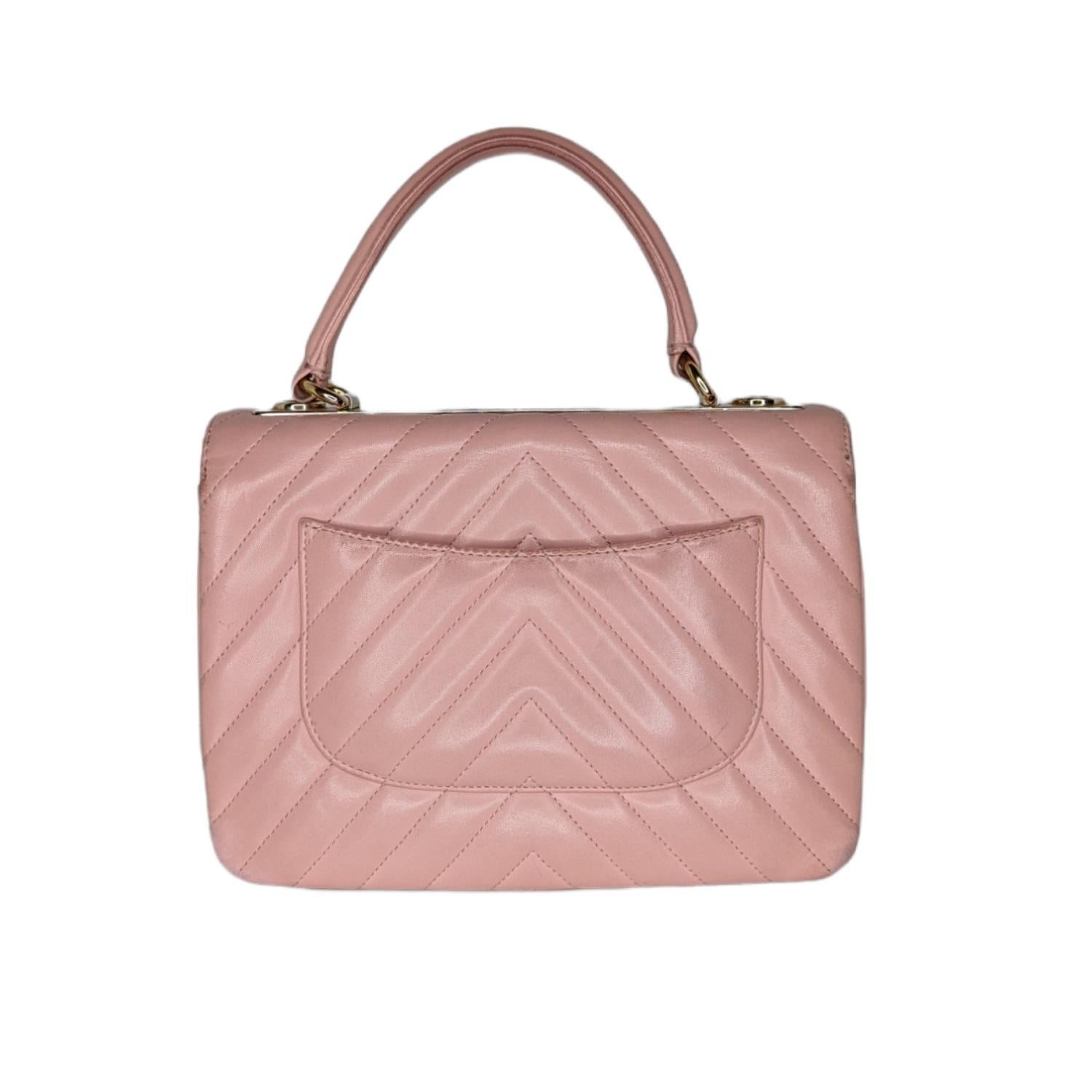 Brown Chanel Chevron Quilted Trendy CC Top Handle Bag