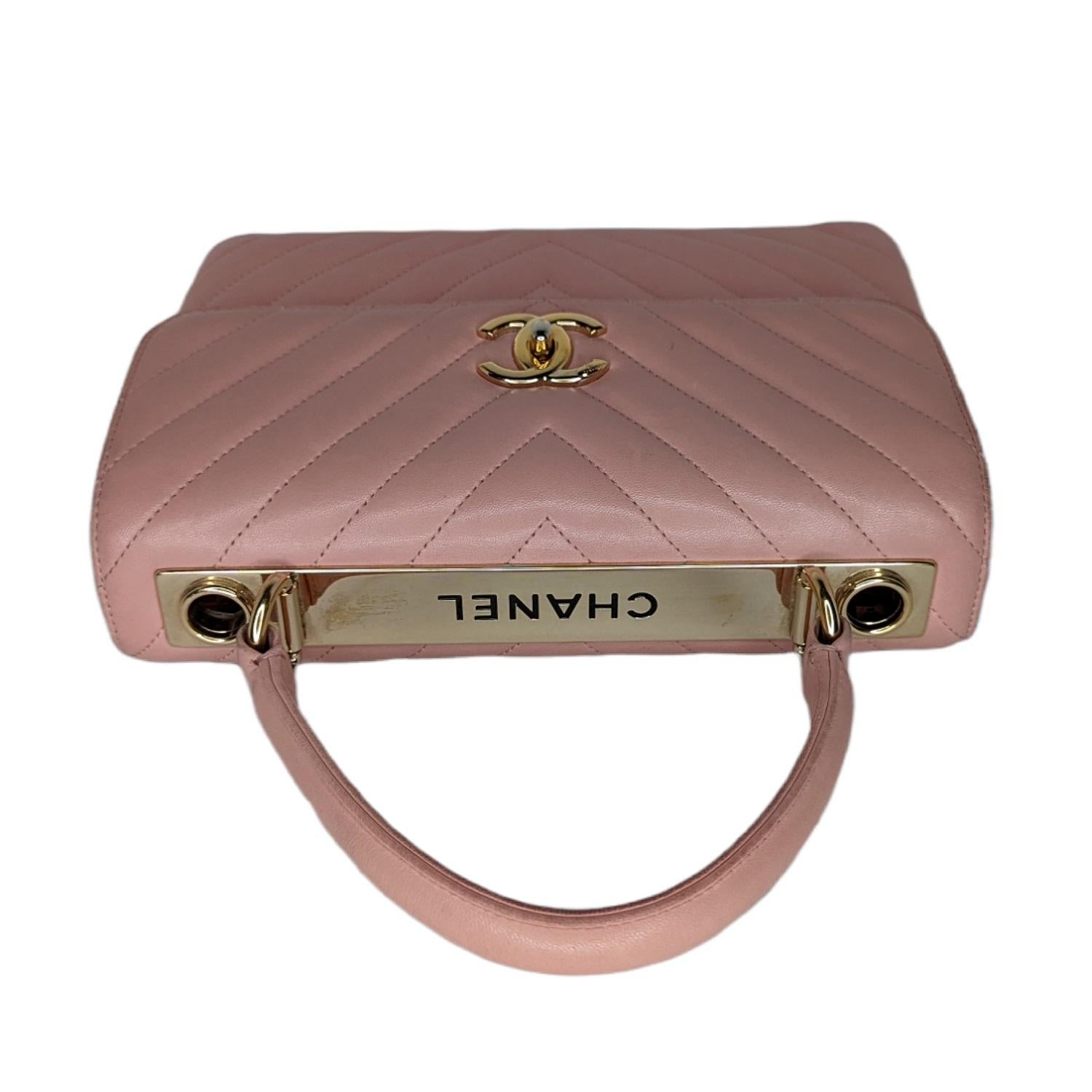 Chanel Chevron Quilted Trendy CC Top Handle Bag 1