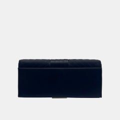 Chanel Chevron Satin CC Logo Fold Clasp Evening Clutch