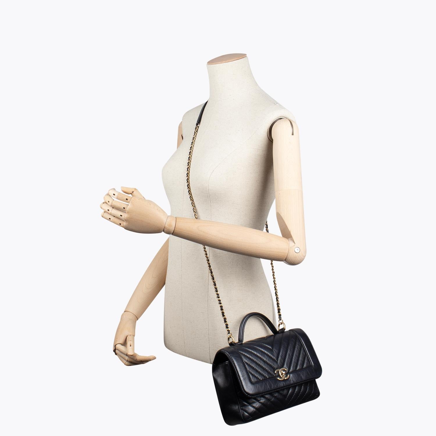 Women's Chanel Chevron Top Handle Flap Bag