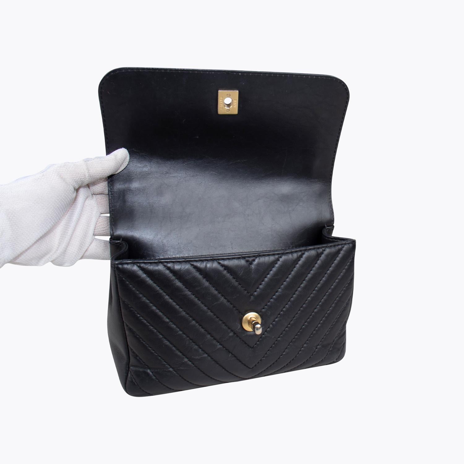 Chanel Chevron Top Handle Flap Bag 2