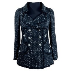Chanel Chiara Ferragni Logo Ribbon Tweed Jacket 36 FR