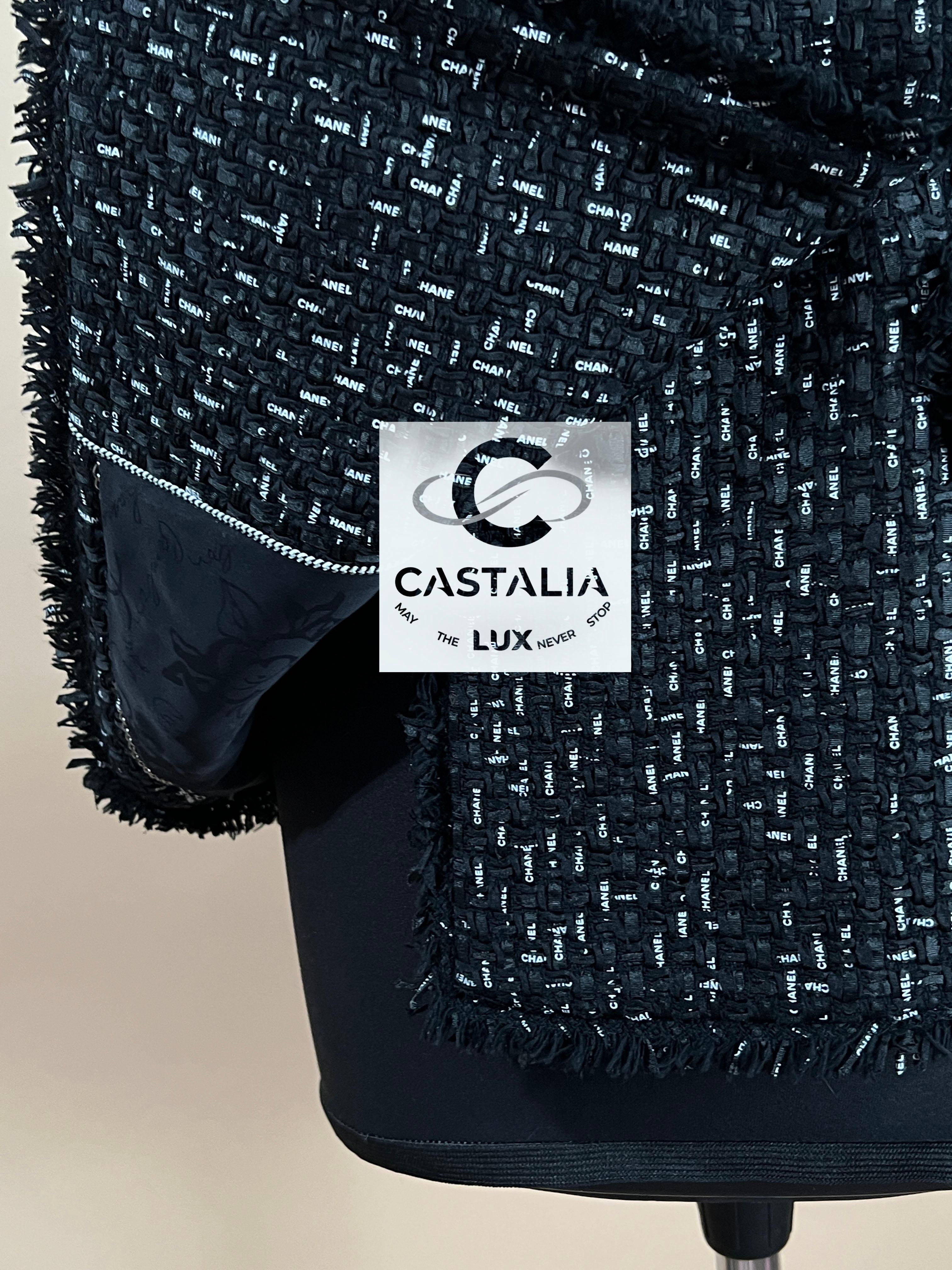 Chanel Chiara Ferragni Logo Ribbon Tweed Jacket 12