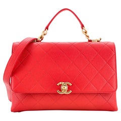 Chanel Chic Affinity Top Handle Bag Stitched Caviar Small