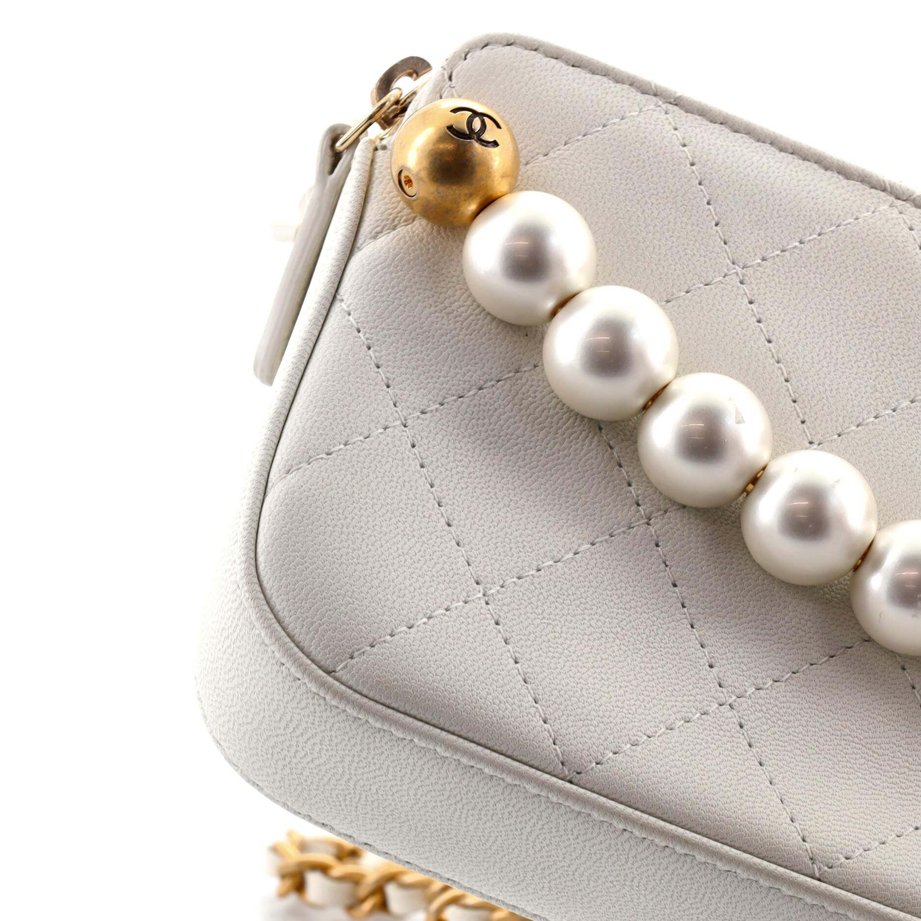 Chanel Chic Pearls Double Zip Clutch with Chain Quilted Lambskin 1