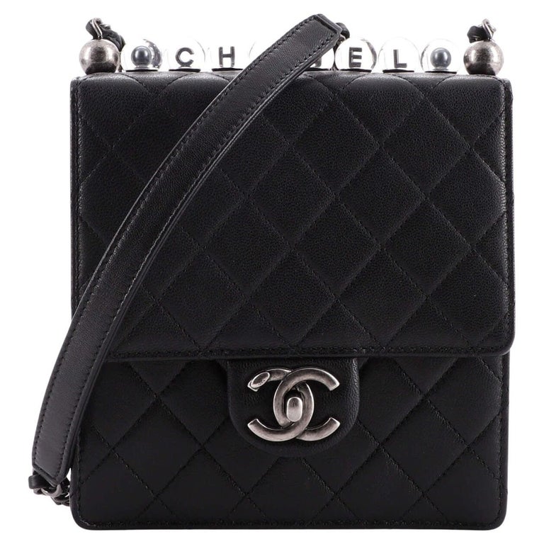 Chanel Black Perforated Leather Pulley Camera Case Shoulder Bag
