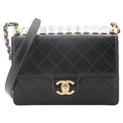 Chanel Chic Pearls Flap Bag Quilted Goatskin with Acrylic Beads Small