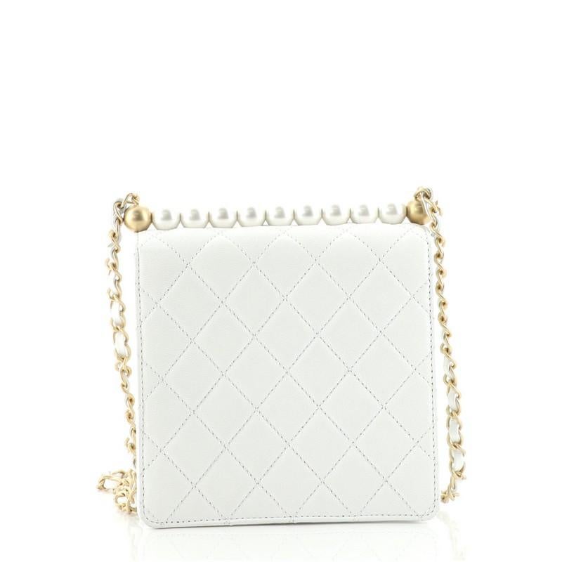 chanel pearl bag white