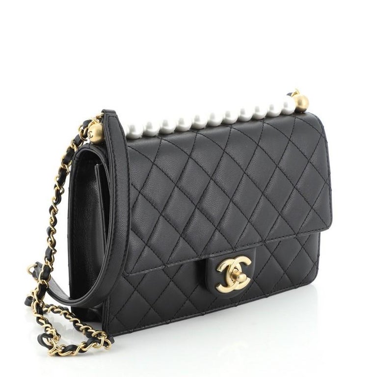 Chanel Chic Pearls Flap Bag Quilted Lambskin Small