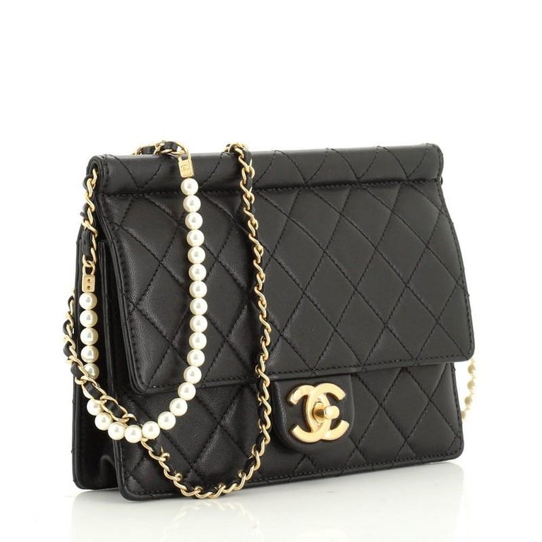 Chanel Chic Pearls Flap Bag Quilted Lambskin Small at 1stDibs