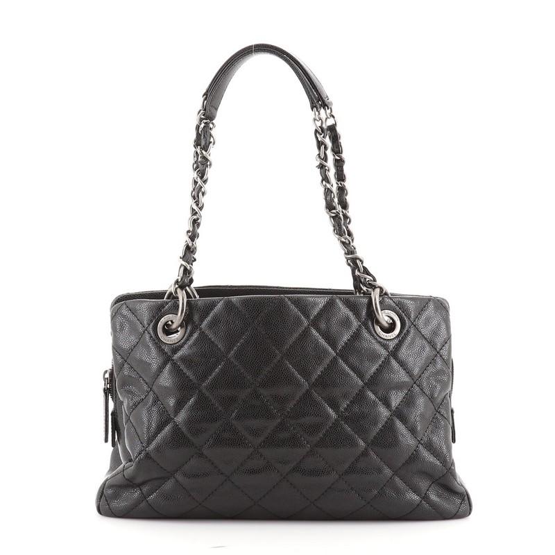 Chanel Chic Shopping Tote Quilted Caviar Small In Good Condition In NY, NY