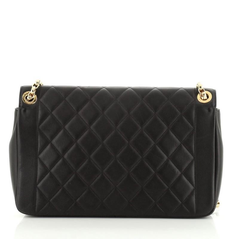Chanel Chic With Me Flap Bag Quilted Lambskin Large In Good Condition In NY, NY