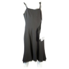 Chanel Chiffon Fringe Trim Black Cocktail Dress