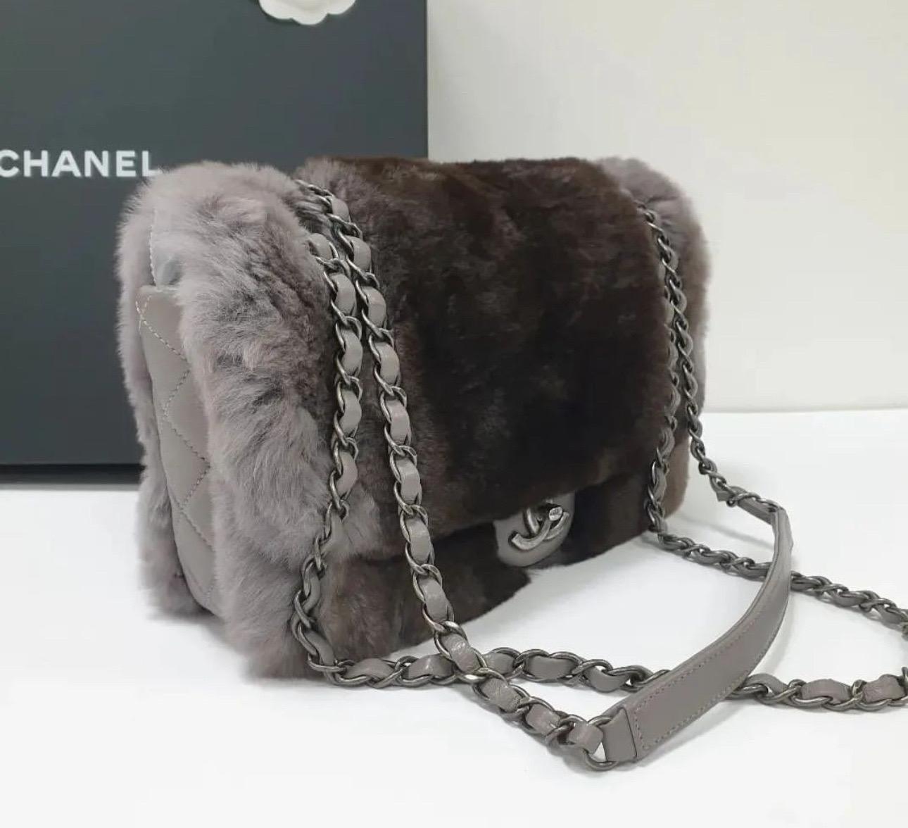 Women's CHANEL Chinchilla Fur Flap Bag
