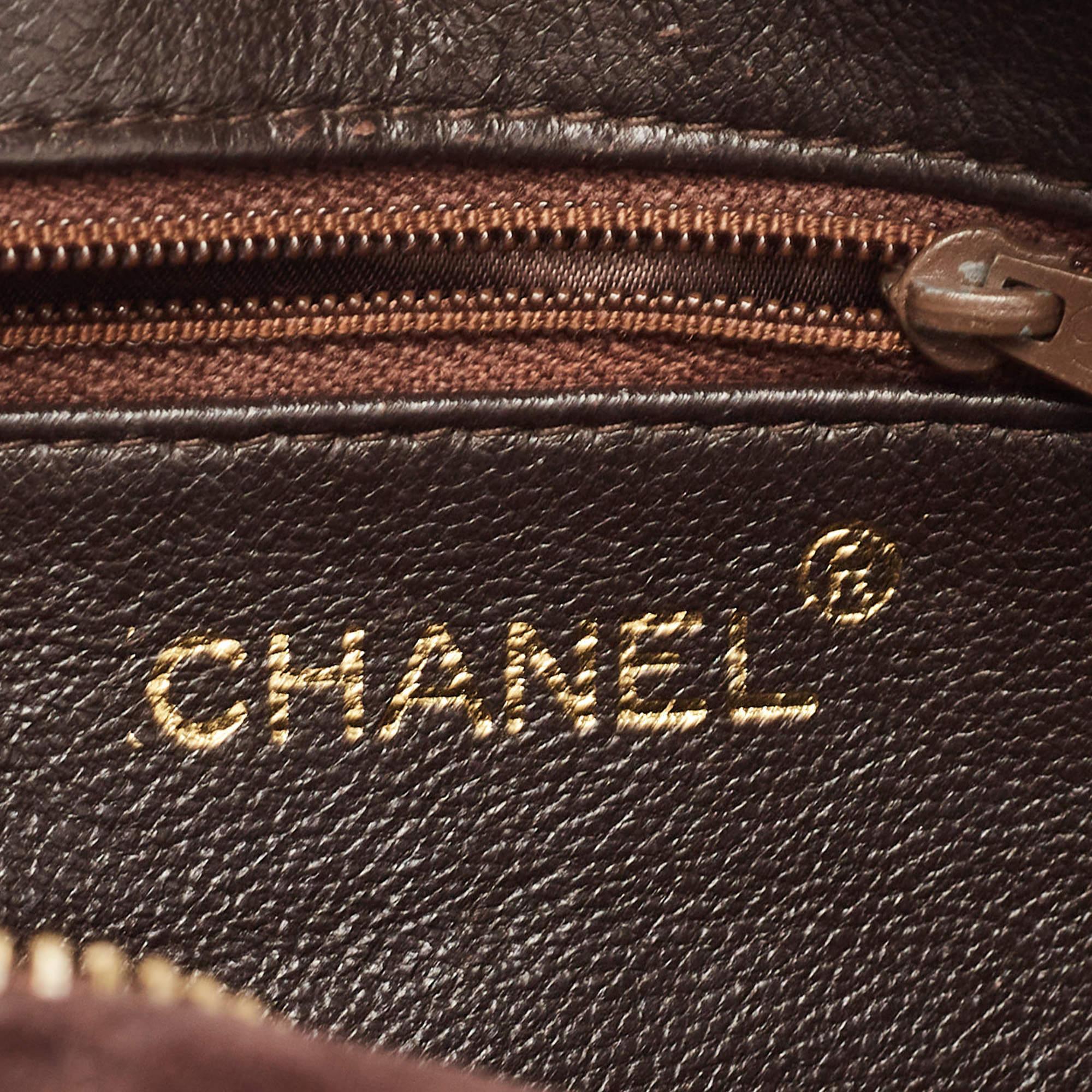 Chanel Choco Brown Suede CC Camera Bag 5