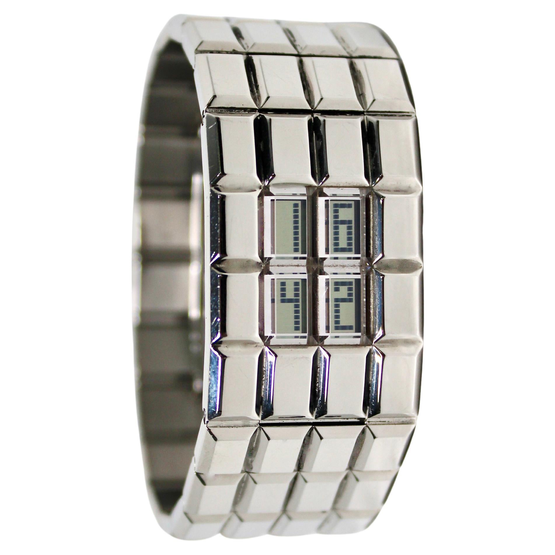 Chanel Chocolat 24mm Stainless Steel Digital Wrist Watch circa 2003 For Sale