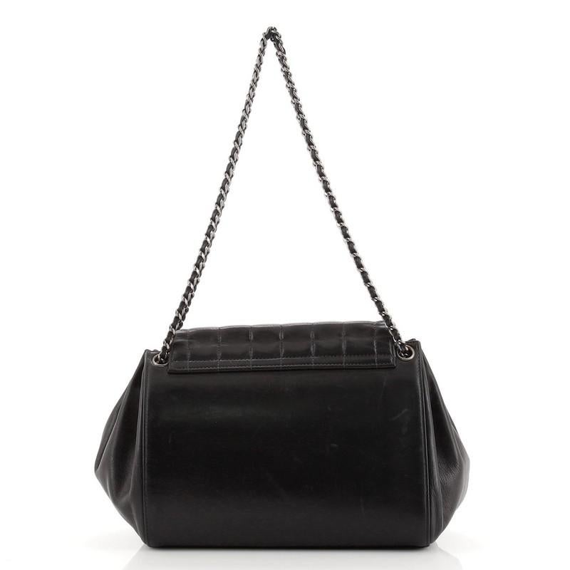 Black Chanel Chocolate Bar Accordion Reissue Flap Bag Quilted Lambskin Medium