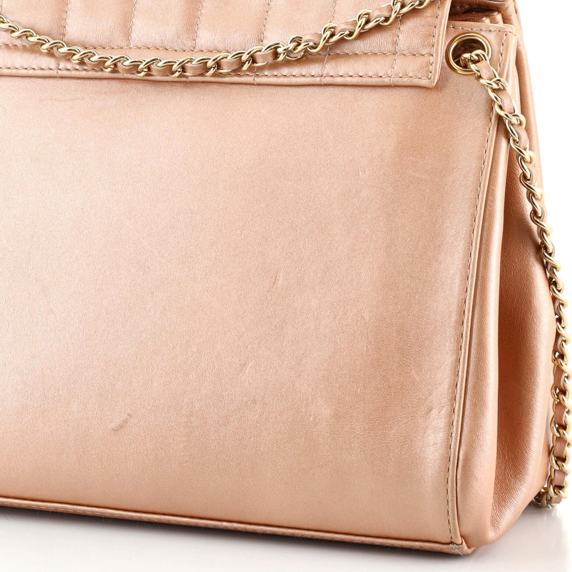 Chanel Chocolate Bar Accordion Reissue Flap Bag Quilted Metallic Lambskin Medium 1