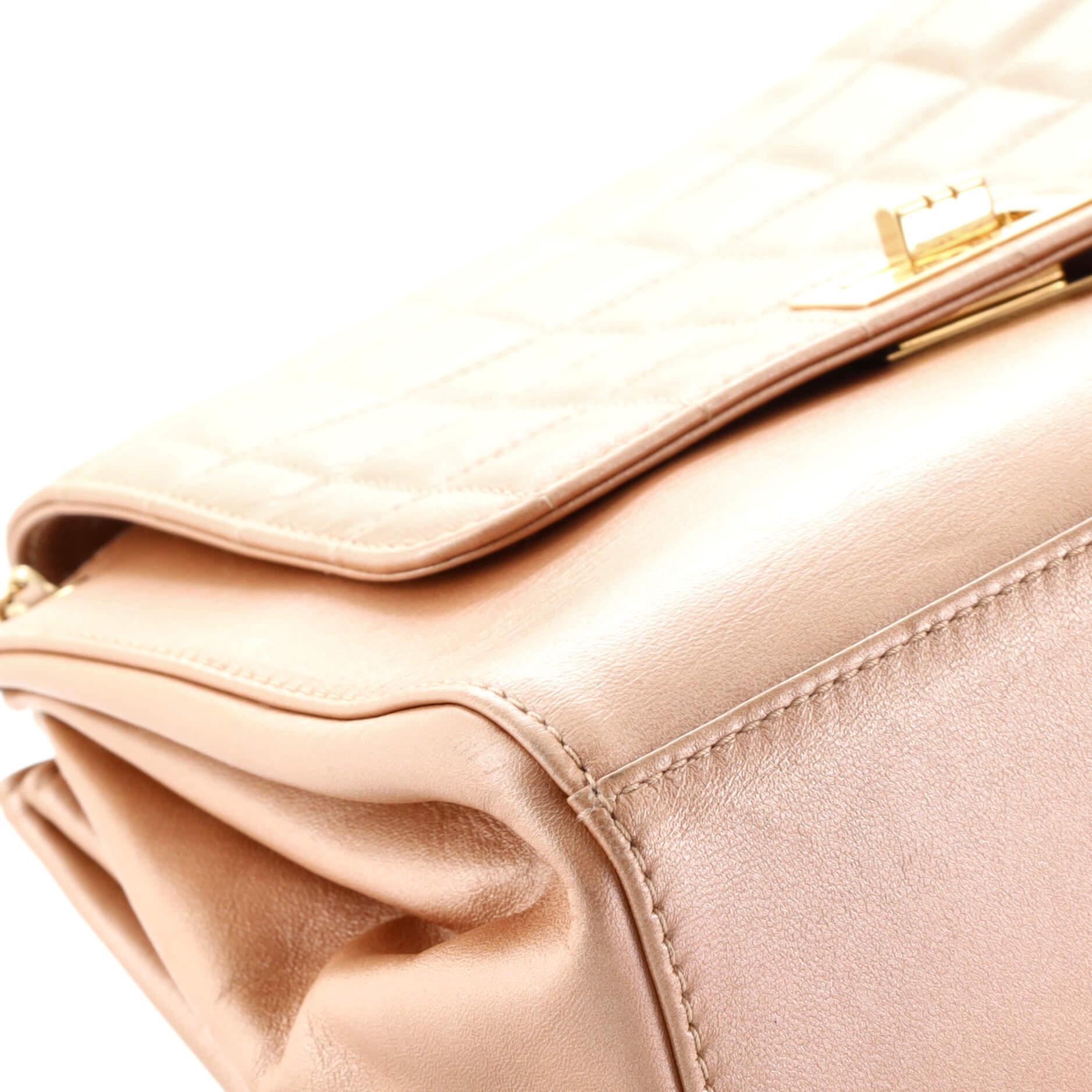 Chanel Chocolate Bar Accordion Reissue Flap Bag Quilted Metallic Lambskin Medium 2