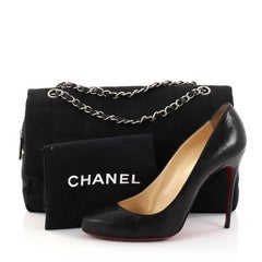 Chanel Chocolate Bar Camera Flap Bag Quilted Nylon Medium