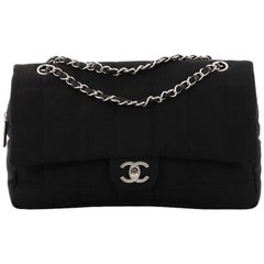 Chanel Chocolate Bar Camera Flap Bag Quilted Nylon Medium