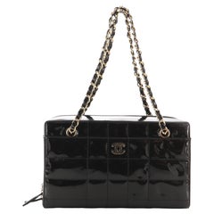 Chanel Chocolate Bar CC Camera Bag Quilted Patent Medium