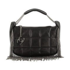 Chanel Chocolate Bar CC Charm Zip Bag Quilted Lambskin Small