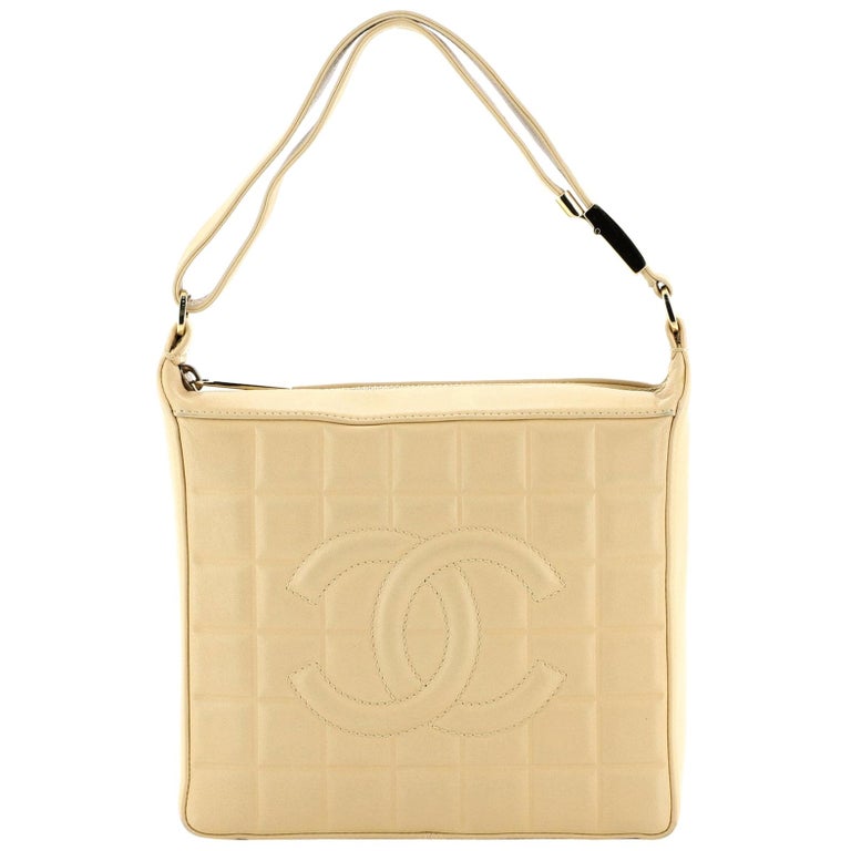 Chanel Chocolate Bar CC Shoulder Bag Quilted Leather Small at