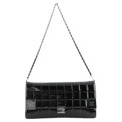 Chanel Chocolat Bar Chain Clutch Quilted Patent