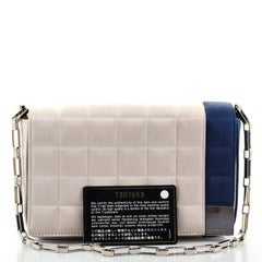 Chanel Chocolate Bar Chain Clutch Quilted Satin Mini