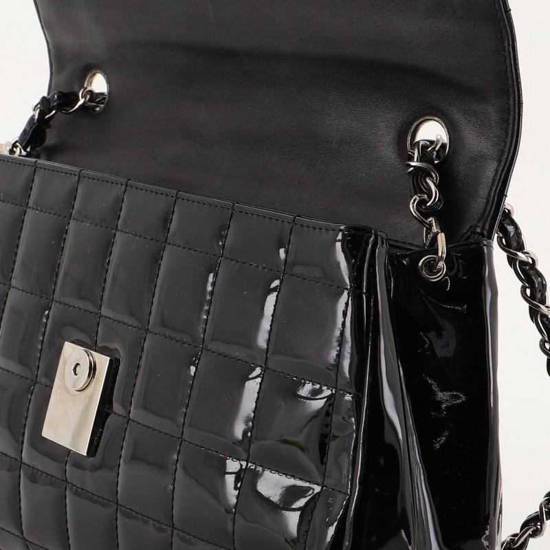 Chanel Chocolate Bar Chain Flap Bag Quilted Patent Medium 2